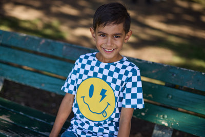 RD2429 SMILEY CHEQUERBOARD TEE