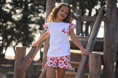 KR2302 CHERRIES FRILL SHORT