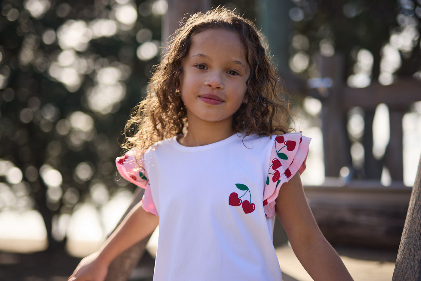 KR2301 CHERRY FRILL TEE