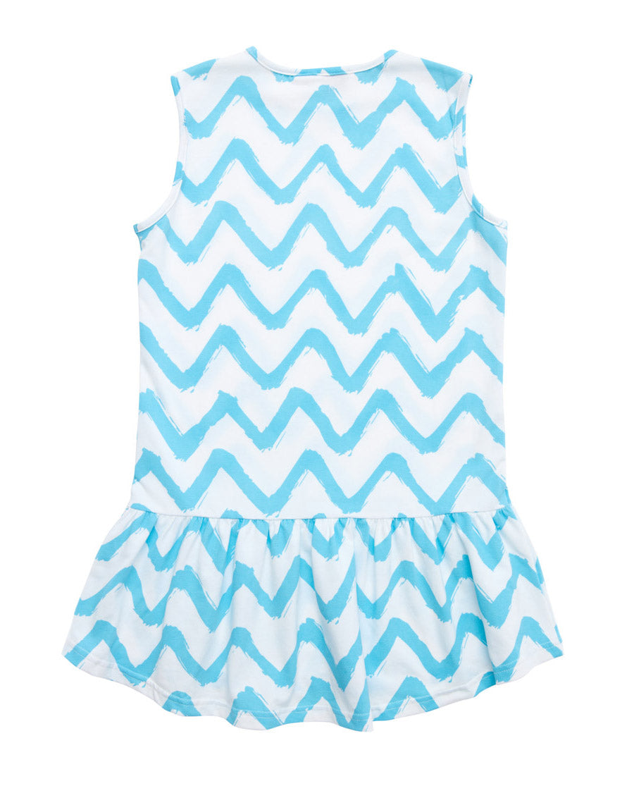 KR1932 CHEVRON SLEEVELESS FRILL DRESS – RADICOOL KIDS
