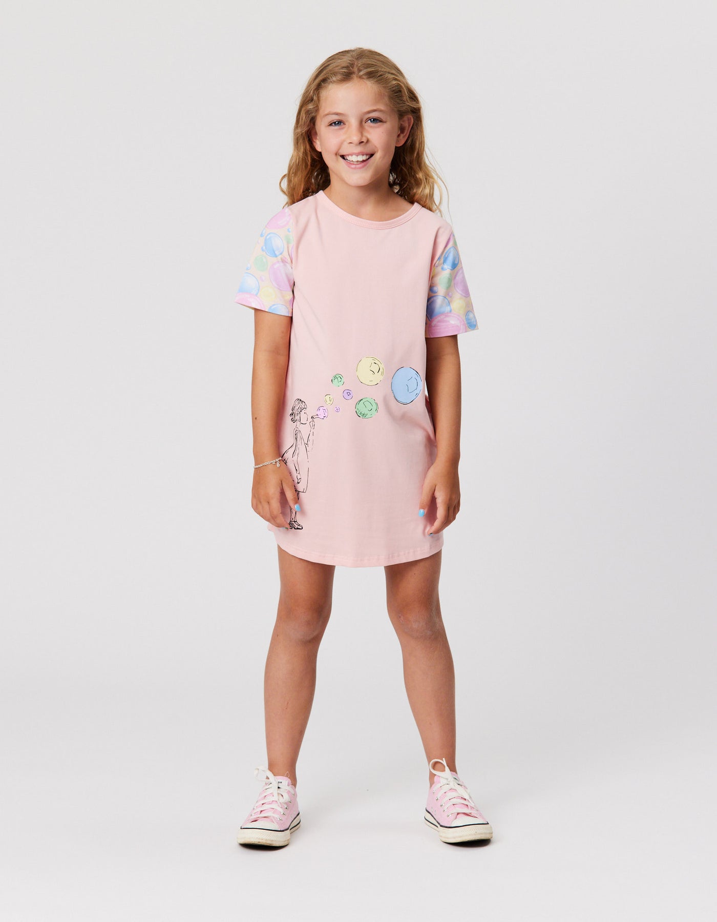 KR2111 BUBBLY SKATER TEE DRESS