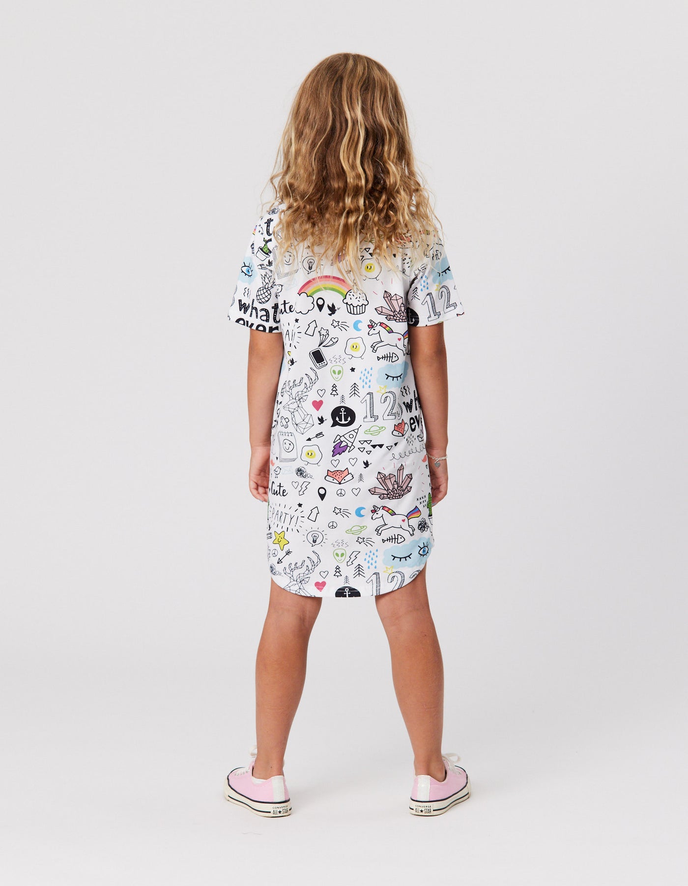 KR2135 DOODLE SKATER TEE DRESS