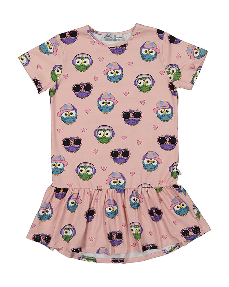 KR2146 OWL LOVE FRILL DRESS