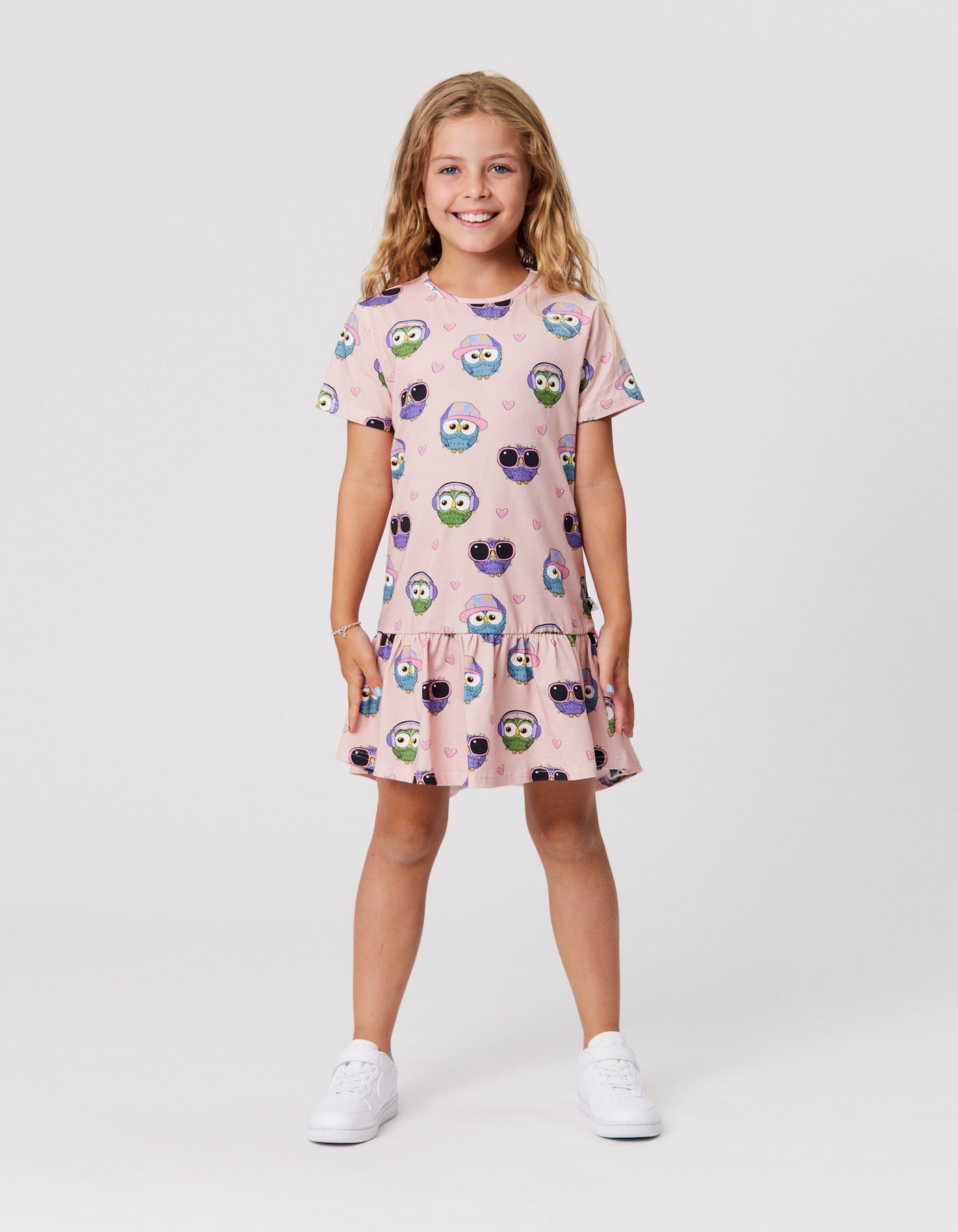 KR2146 OWL LOVE FRILL DRESS