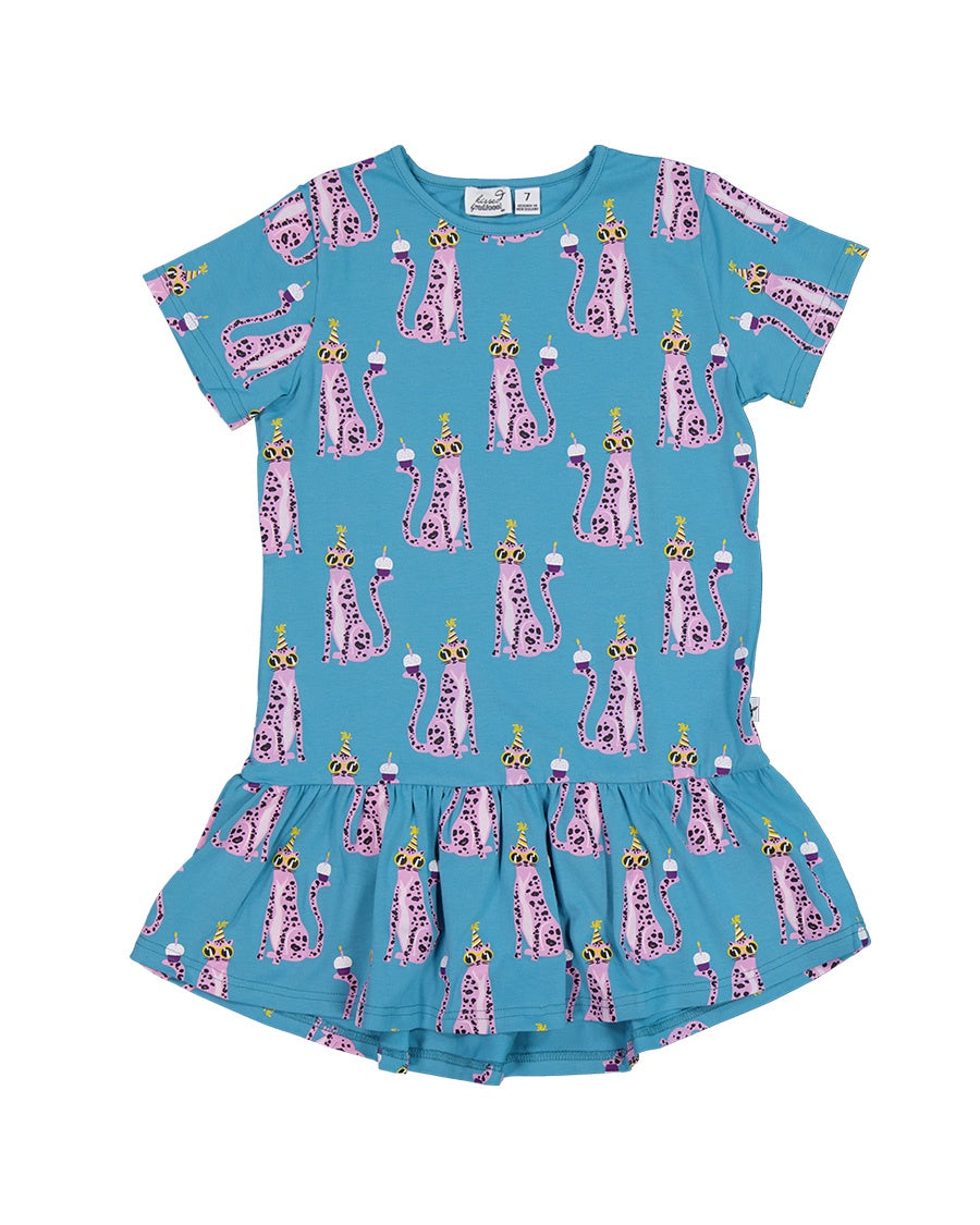 KR2319 LEOPARDS FRILL DRESS