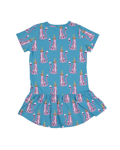 KR2319 LEOPARDS FRILL DRESS