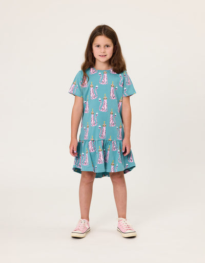 KR2319 LEOPARDS FRILL DRESS