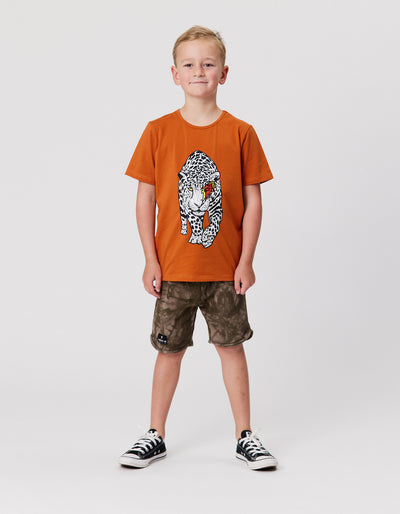 RD2209 BOLT LEOPARD TEE IN RUST