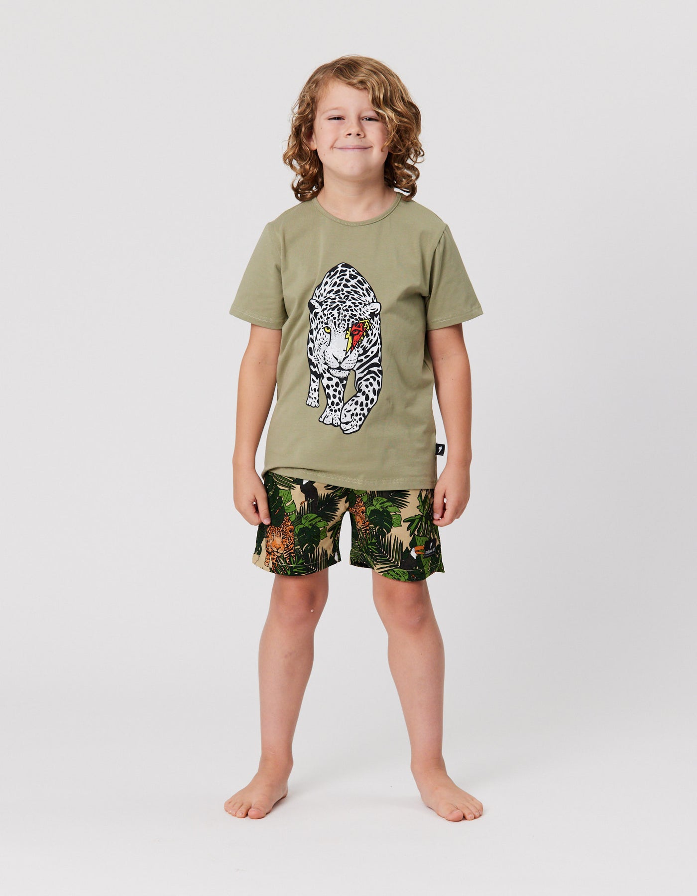 RD2211 BOLT LEOPARD TEE IN KHAKI