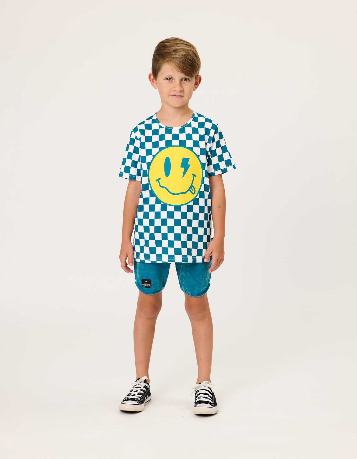 RD2429 SMILEY CHEQUERBOARD TEE