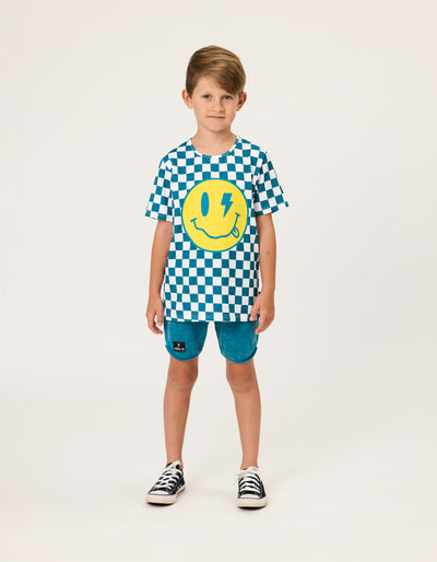 RD2429 SMILEY CHEQUERBOARD TEE