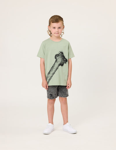 RD2436 ACID WASH BLACK DENIM SHORT