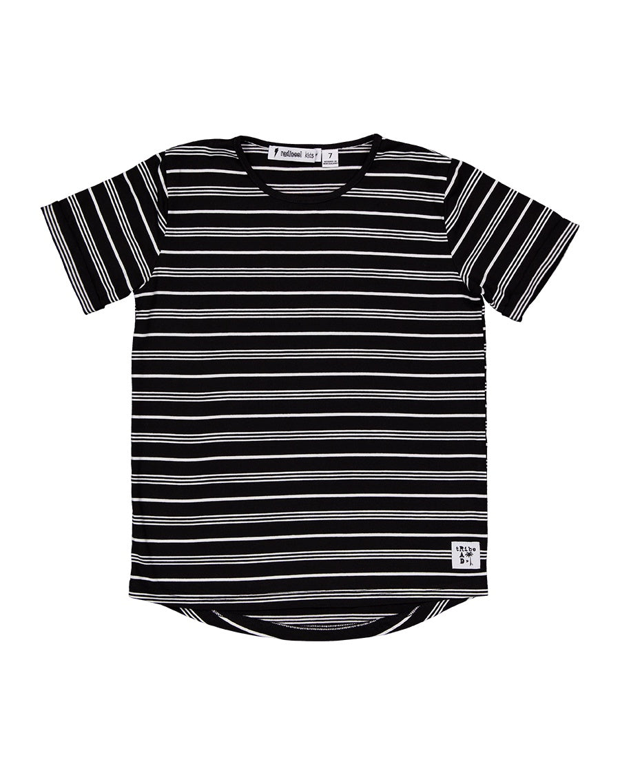 RT1702 RAD TRIBE TEE IN BLACK & WHITE STRIPE