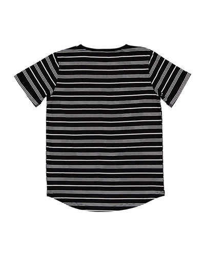 RT1702 RAD TRIBE TEE IN BLACK & WHITE STRIPE