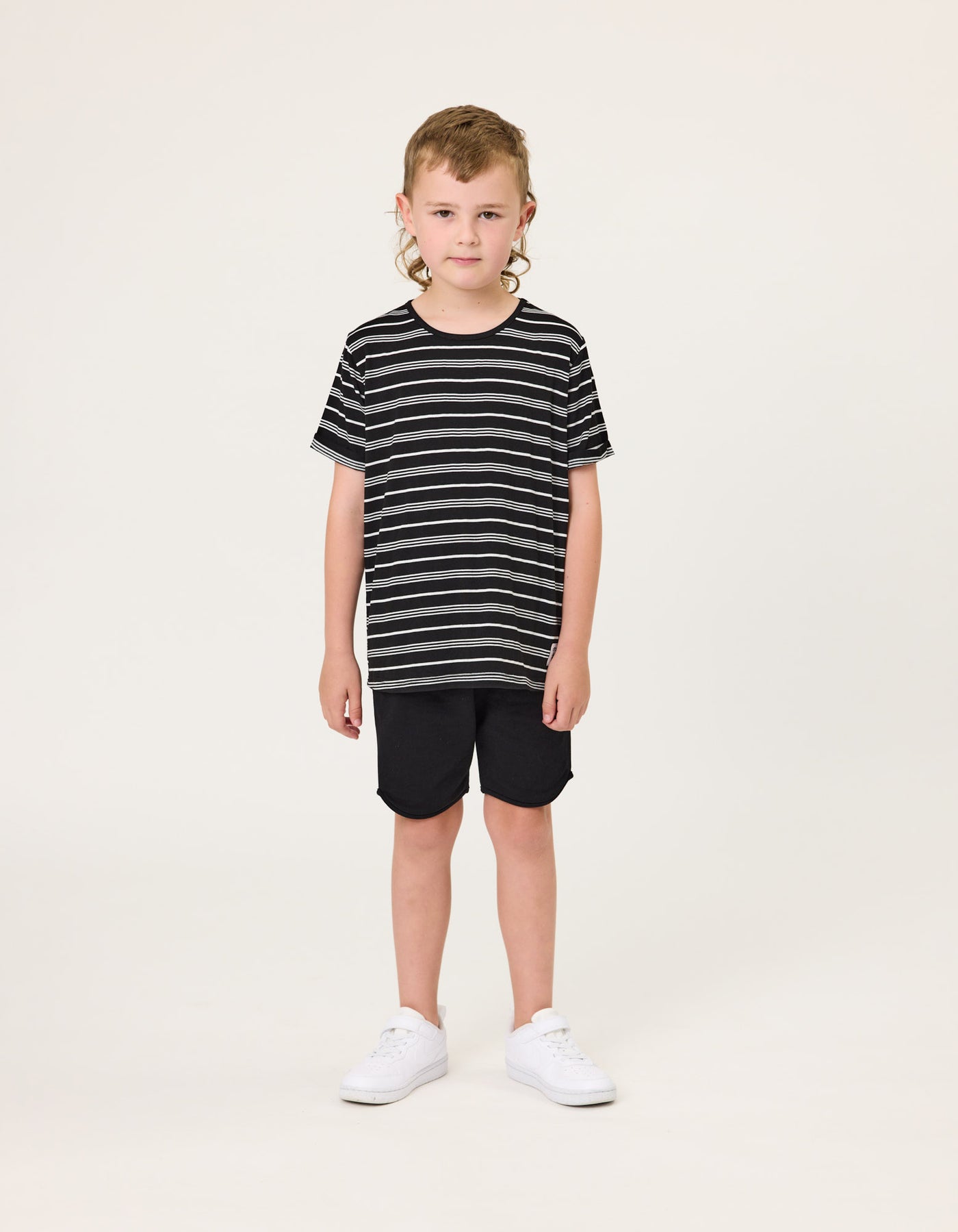 RT1702 RAD TRIBE TEE IN BLACK & WHITE STRIPE