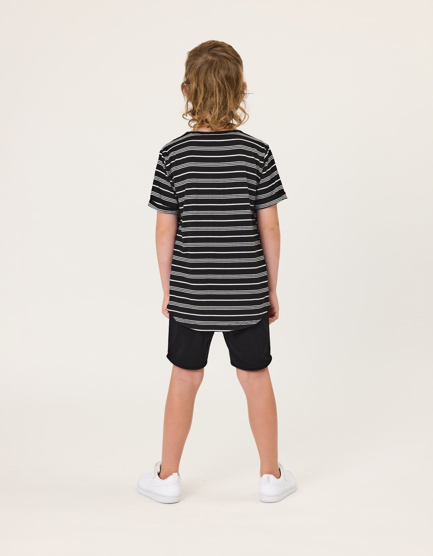 RT1702 RAD TRIBE TEE IN BLACK & WHITE STRIPE
