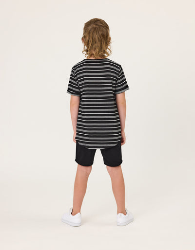 RT1702 RAD TRIBE TEE IN BLACK & WHITE STRIPE