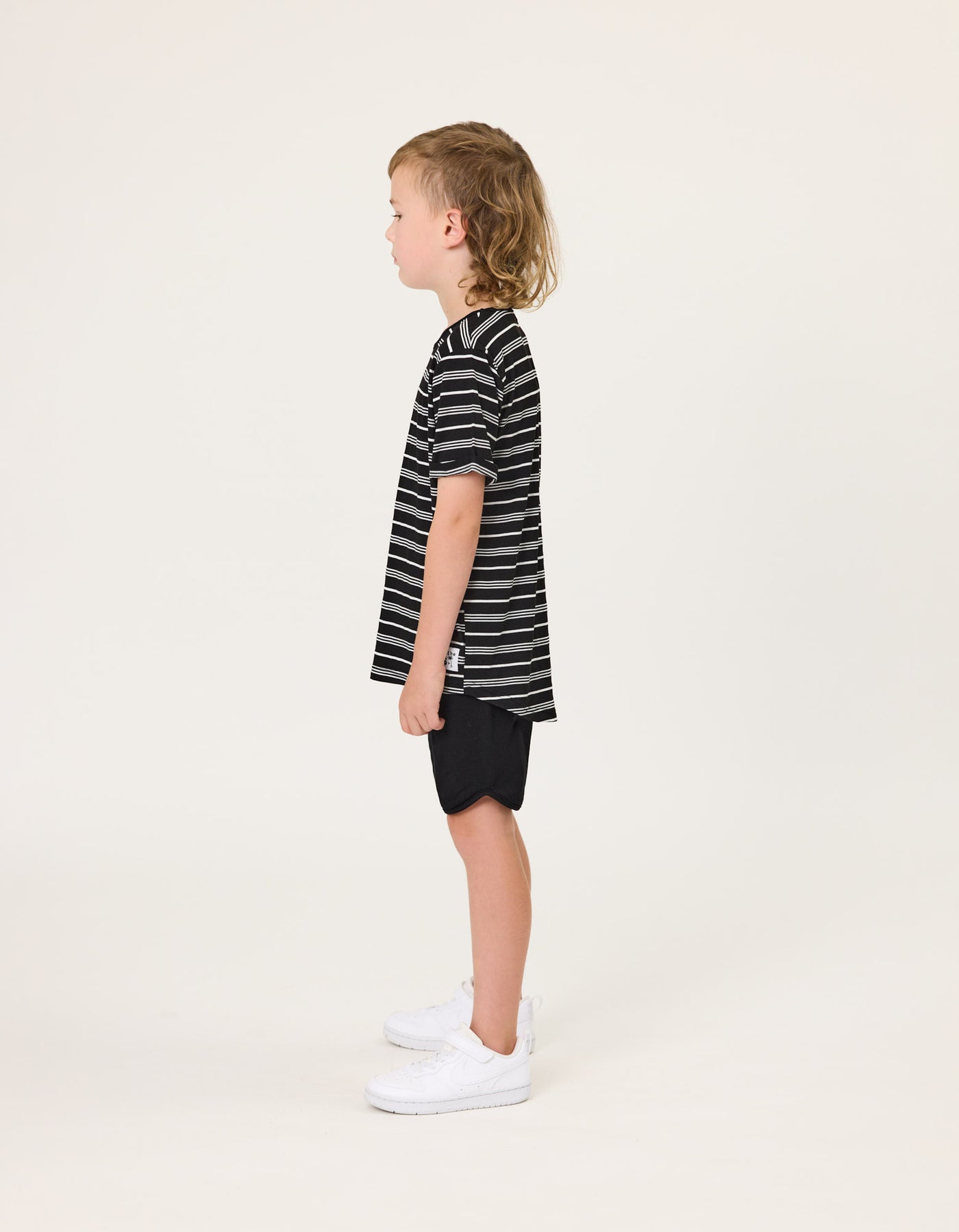 RT1702 RAD TRIBE TEE IN BLACK & WHITE STRIPE