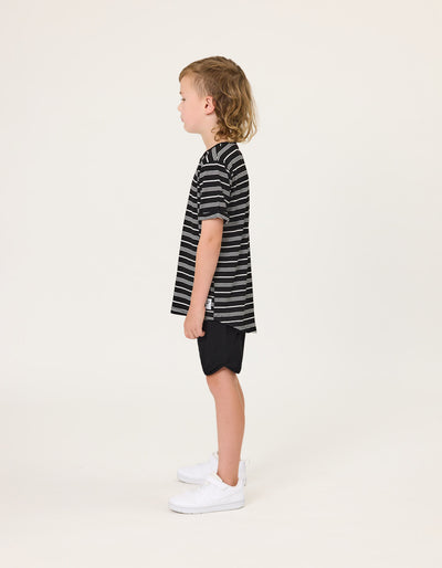 RT1702 RAD TRIBE TEE IN BLACK & WHITE STRIPE