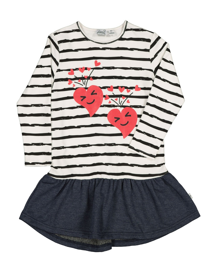 KR1403 HAPPY HEARTS L/S FRILL DRESS