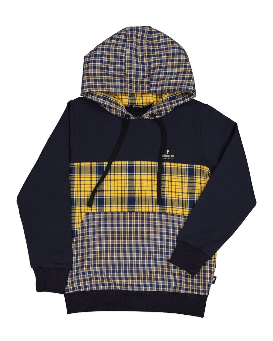 RD1313 MIXED UP PLAID HOOD