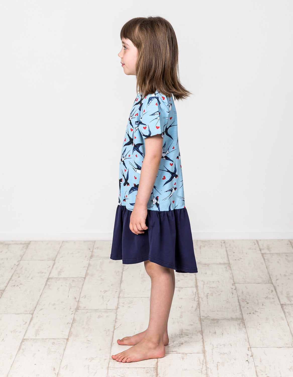 KR1309 WELCOME SWALLOWS FRILL DRESS