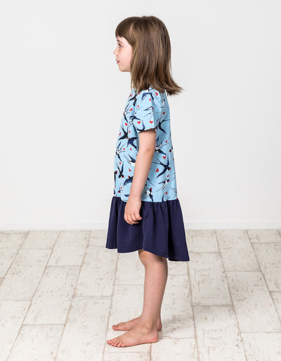 KR1309 WELCOME SWALLOWS FRILL DRESS