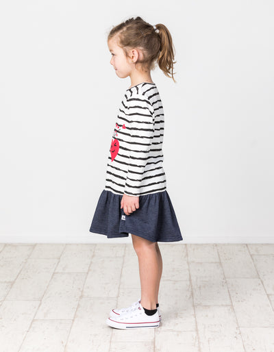 KR1403 HAPPY HEARTS L/S FRILL DRESS