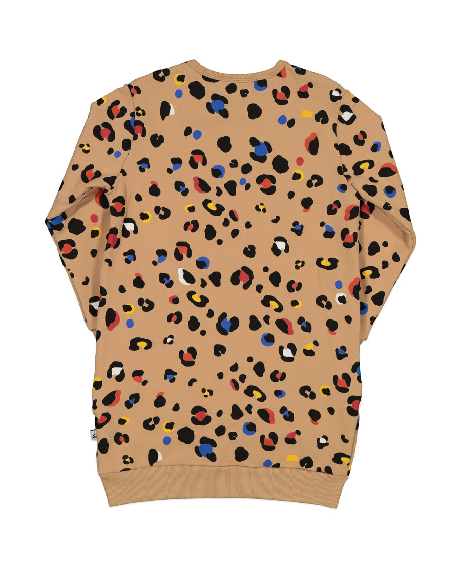 KR1417 COLOUR POP LEOPARD SWEATER DRESS
