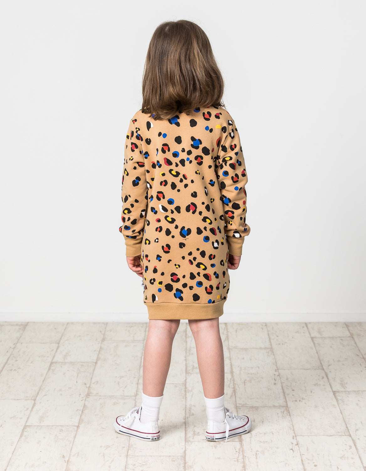 KR1417 COLOUR POP LEOPARD SWEATER DRESS