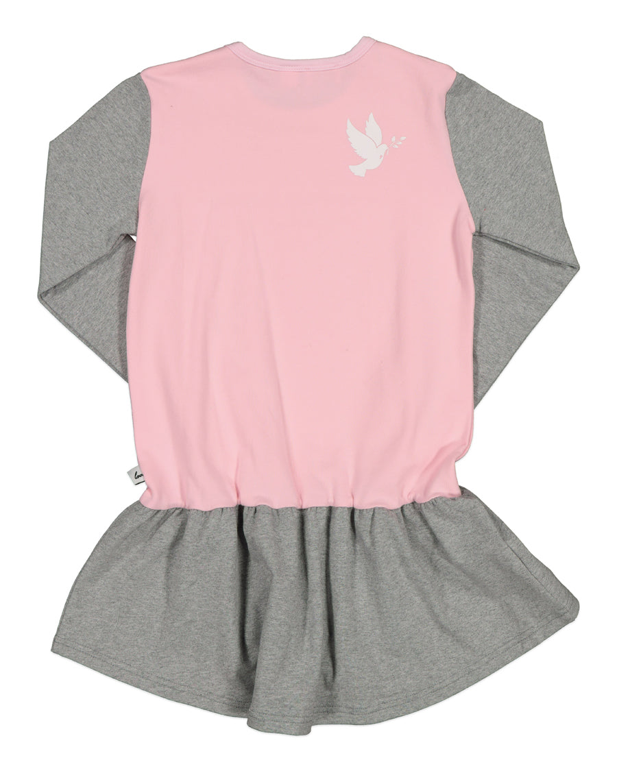 KR1419 TRIPLE BUNNY L/S FRILL DRESS