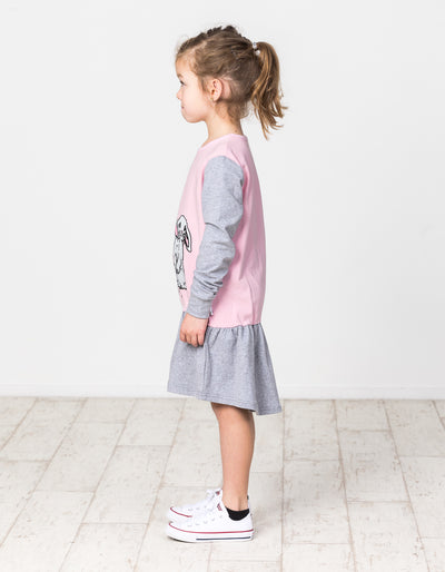 KR1419 TRIPLE BUNNY L/S FRILL DRESS