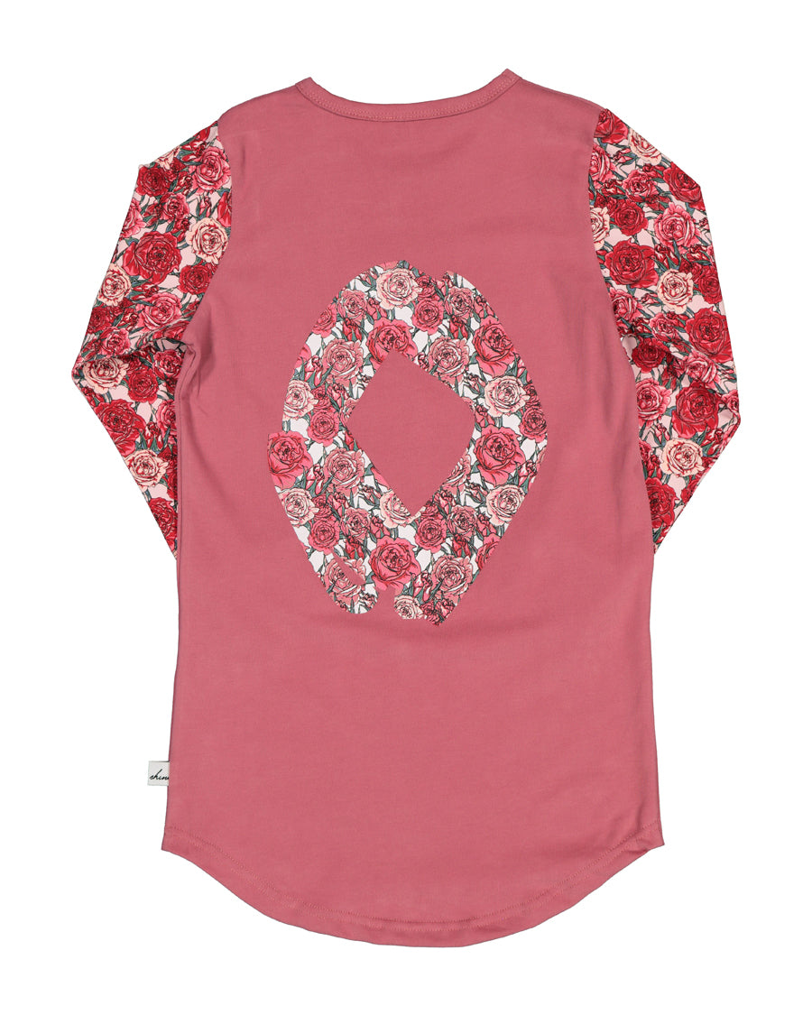 KR1428 SKATER TEE DRESS IN ROSE