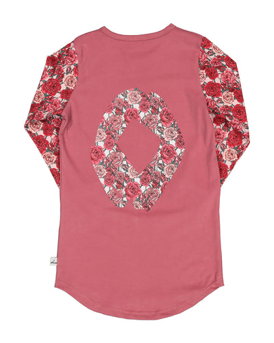 KR1428 SKATER TEE DRESS IN ROSE