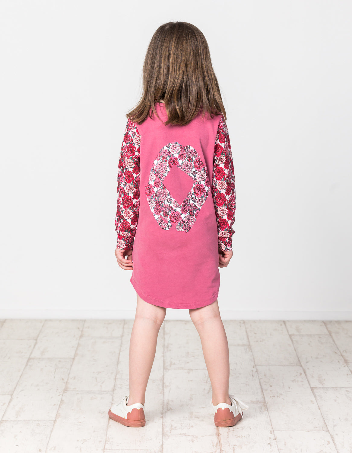 KR1428 SKATER TEE DRESS IN ROSE