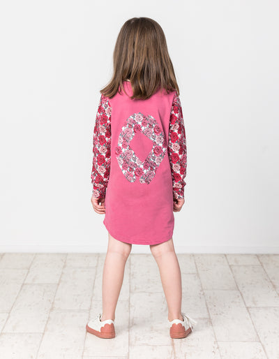 KR1428 SKATER TEE DRESS IN ROSE