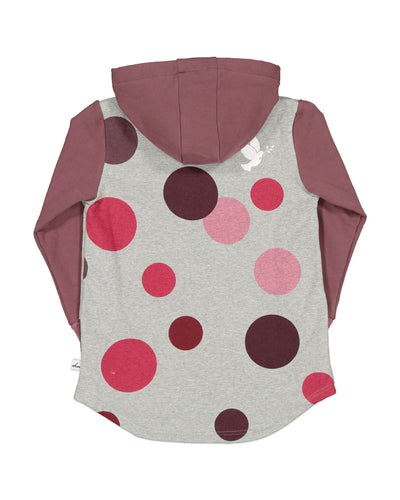 KR1444 WINTER BERRY POLKA DOT HOOD