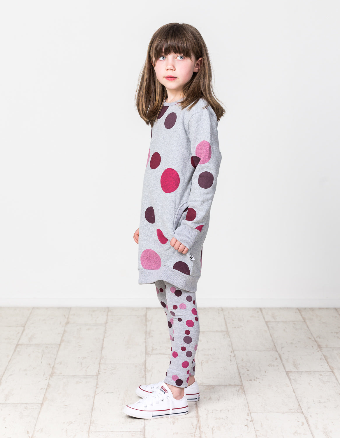 KR1450 WINTER BERRY POLKA DOT SWEATER DRESS