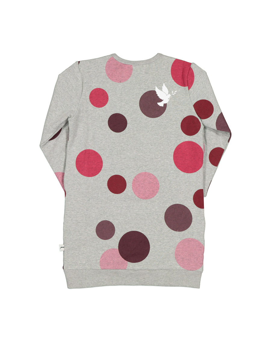KR1450 WINTER BERRY POLKA DOT SWEATER DRESS