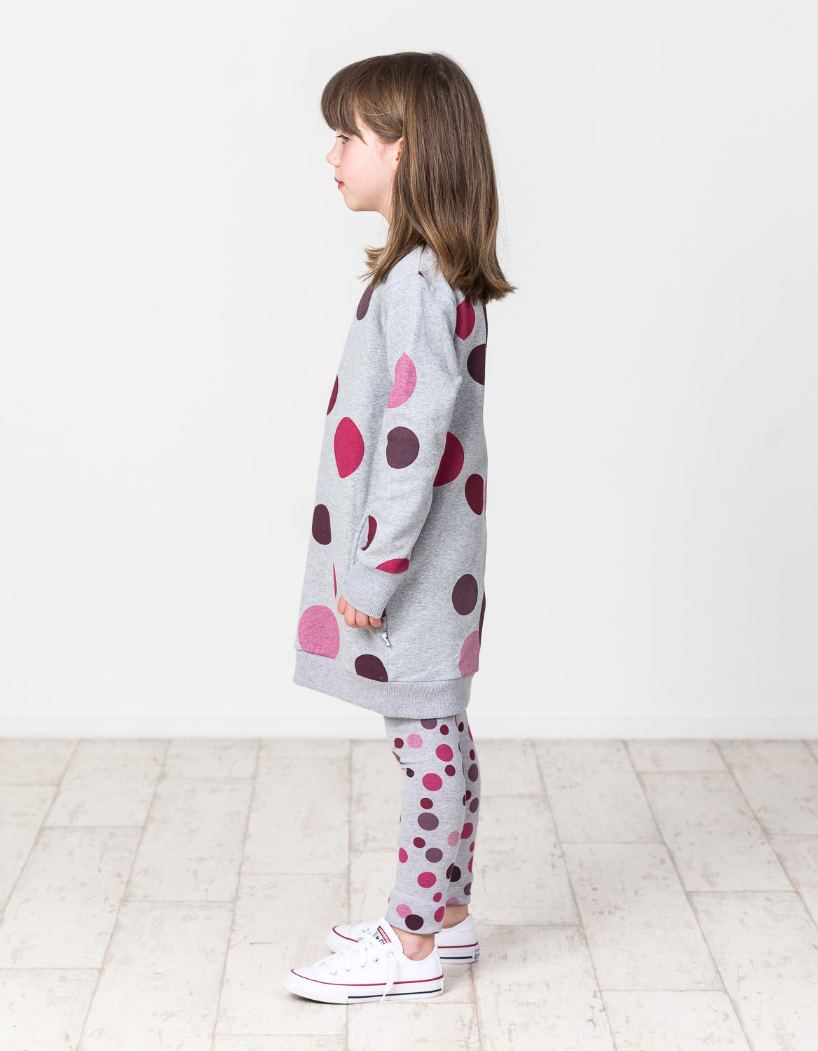KR1450 WINTER BERRY POLKA DOT SWEATER DRESS