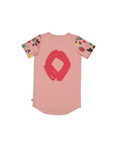 KR1517 WATERMELON X&O SKATER TEE DRESS