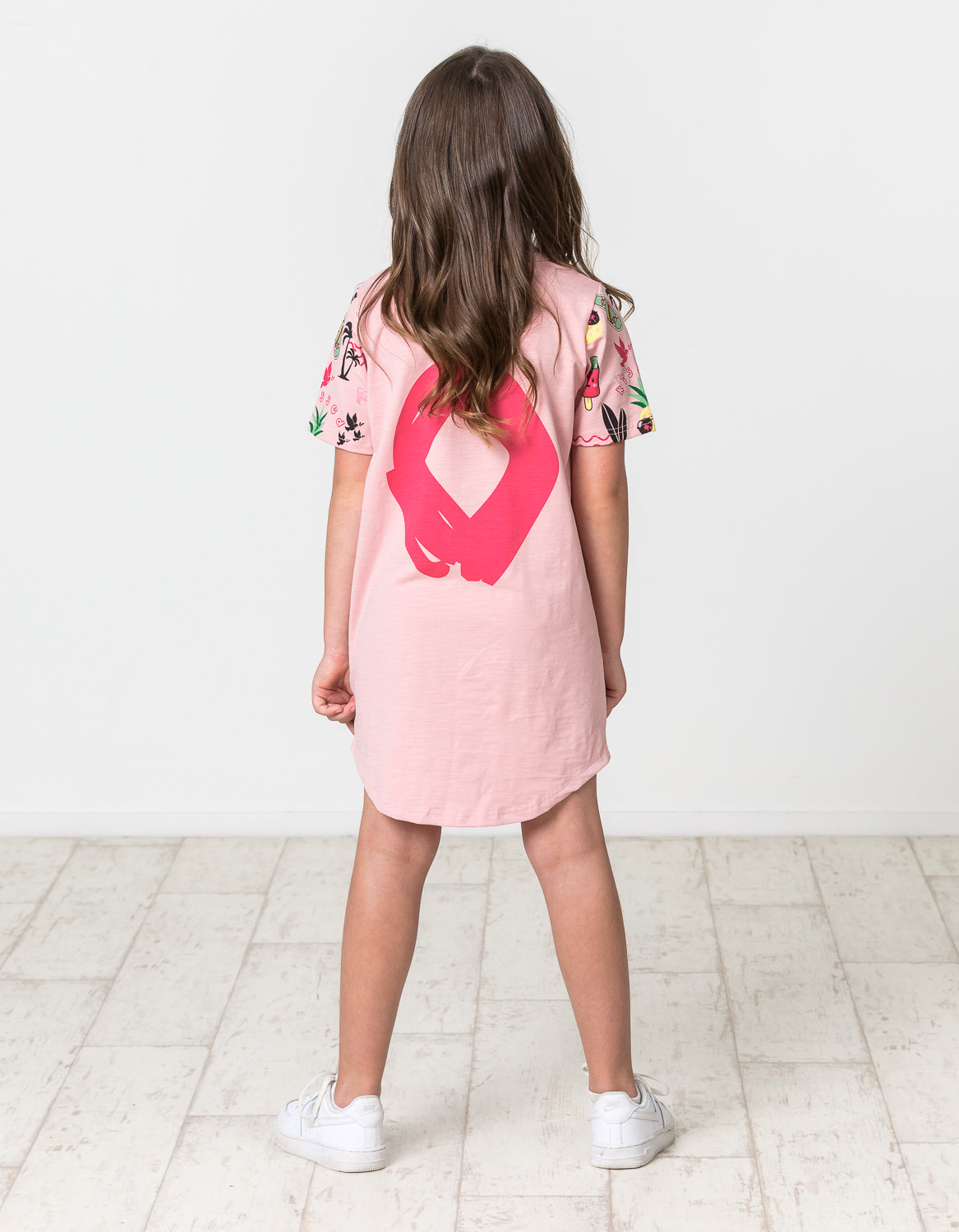 KR1517 WATERMELON X&O SKATER TEE DRESS