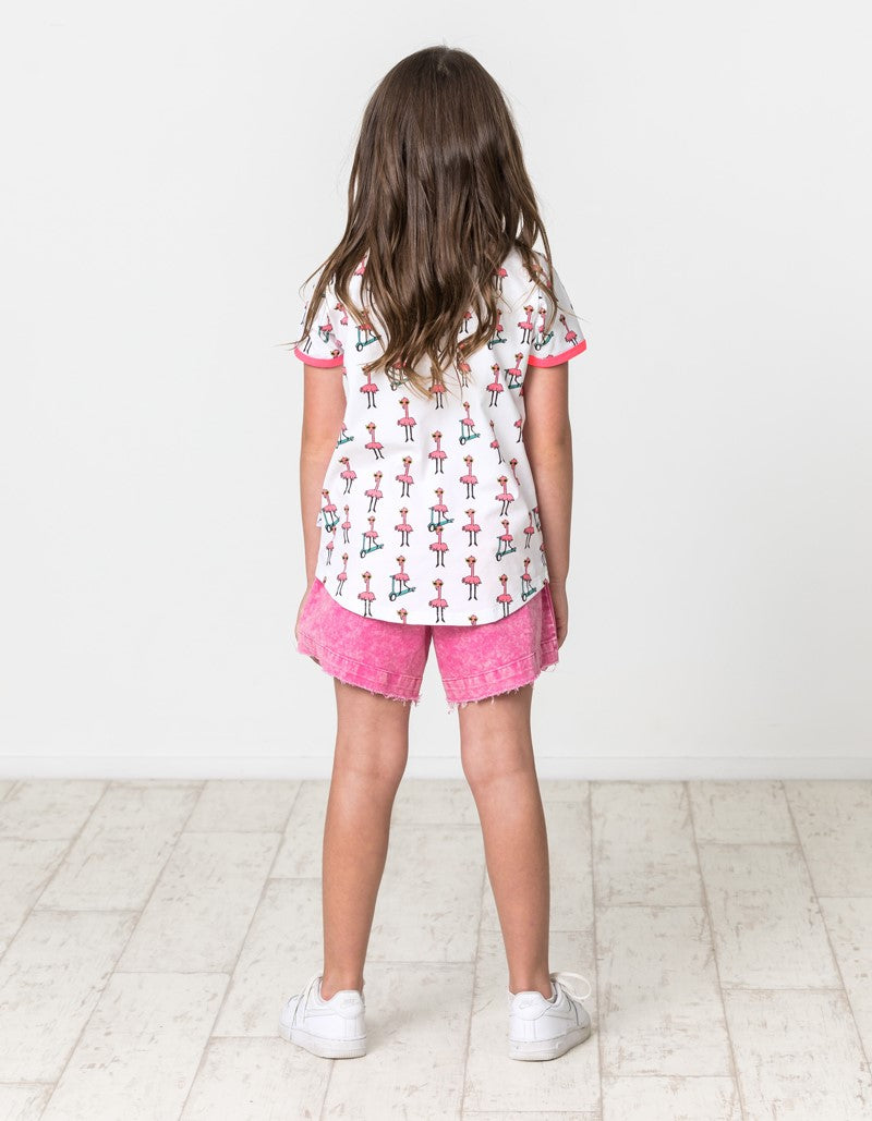 KR1526 FLAMINGO DENIM SHORT