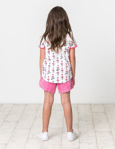 KR1526 FLAMINGO DENIM SHORT