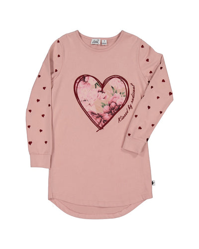 KR1636 ROSE HEART SKATER TEE DRESS
