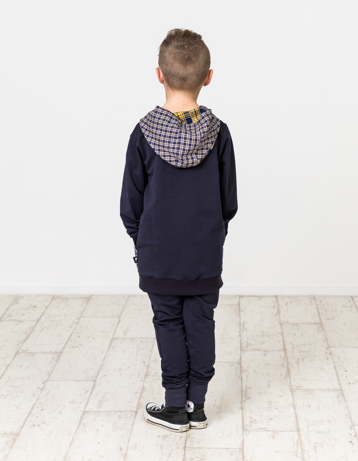 RD1313 MIXED UP PLAID HOOD