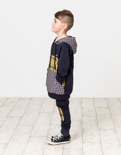 RD1313 MIXED UP PLAID HOOD