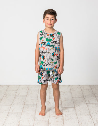 RD1411 DUDE GRAFFITI TANK