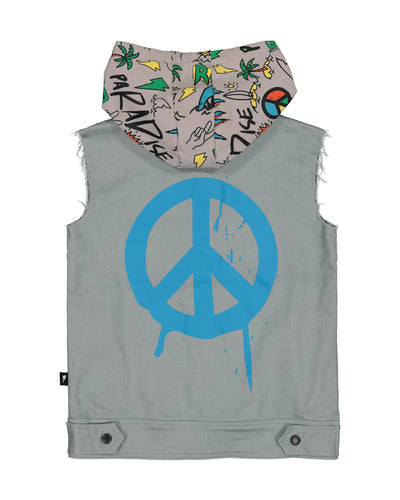 RD1413 PEACE DENIM HOOD