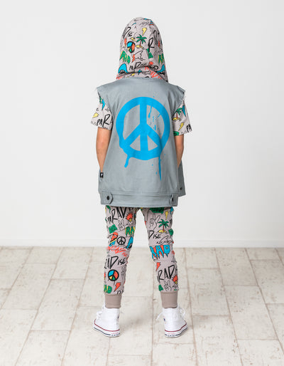 RD1413 PEACE DENIM HOOD